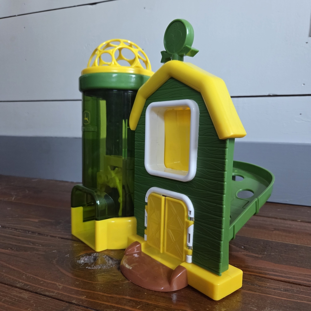 OBall John Deere Green and Yellow Barn Silo Preschool Pretend Play Toy Set - Picture 2 of 5